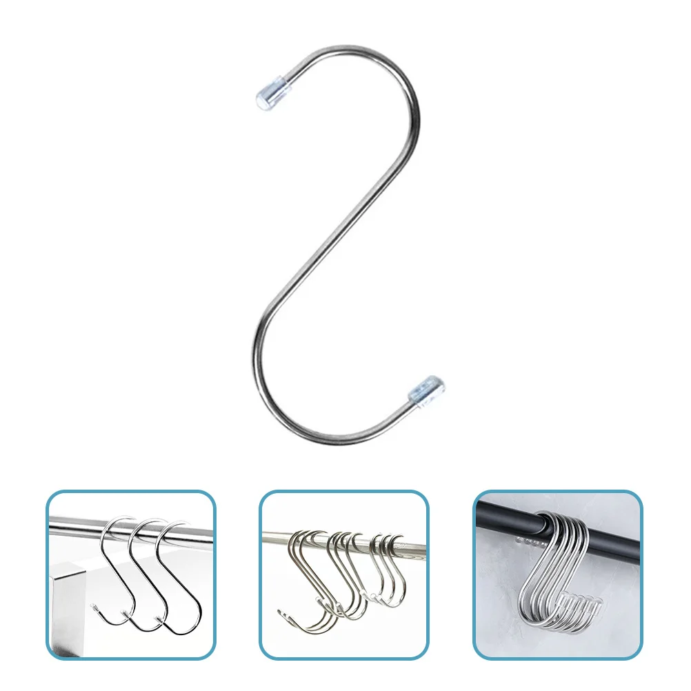 

12pcs S Shape Hooks Stainless Steel 201 Lightweight 30Lbs Capacity Over Door Hanger For Bags Coats Towels Hats Pans Plants