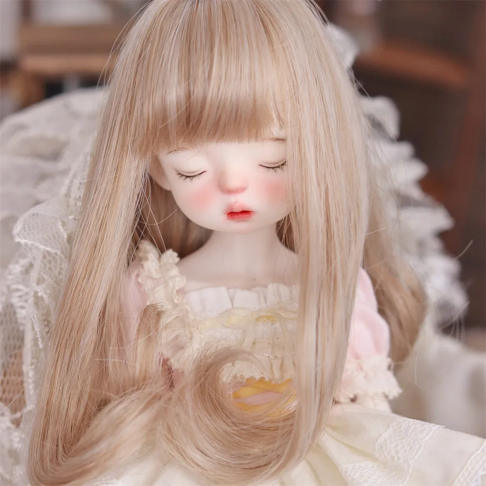 

BJD Doll Hair Wigs 1/6 BJD SD YOSD Doll High-temperature Wire Wigs Long Inner Buckle Golden Brown Hair Wigs Doll Accessories