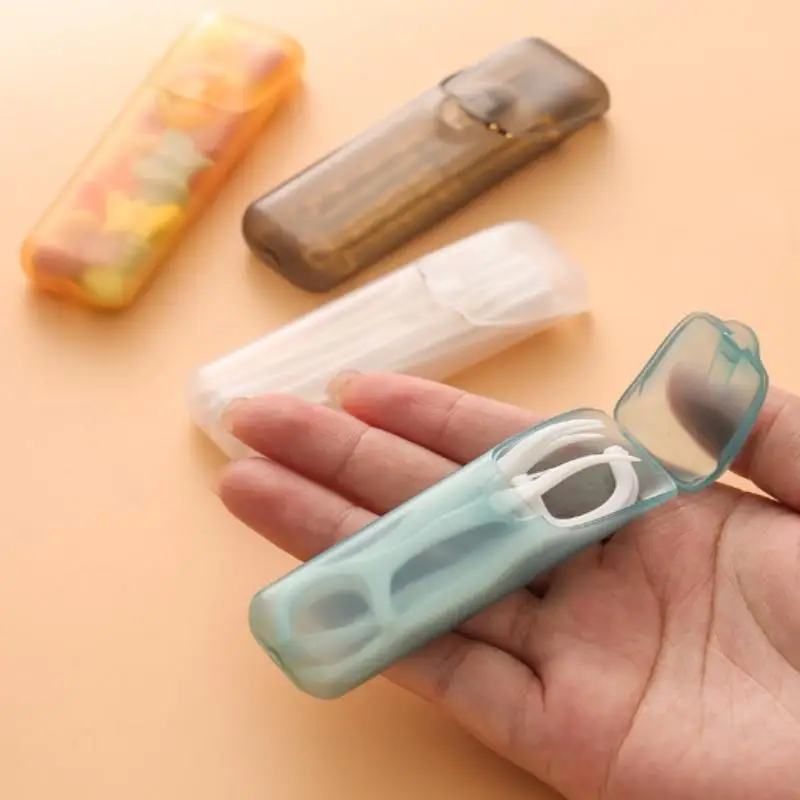 Transparent Mini Storage Container, Lightweight Travel Carry Box, Multifunctional for Cotton Swab, Toothpick, Kitchen & Travel U