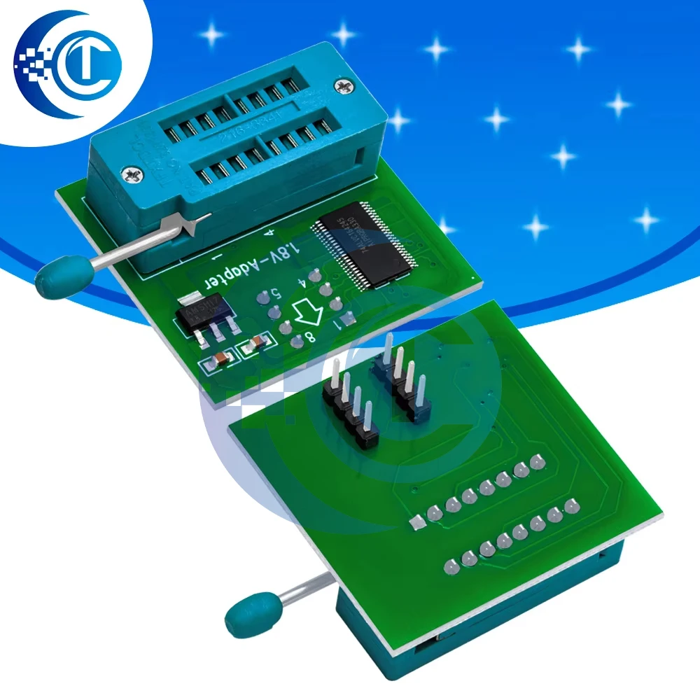 SOP8/DIP8 1.8V SPI Flash Adapter - W25/MX25 Module Compatible with TL866/EZP/CH341 Programmers (Maker-Friendly)