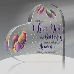 Sympathy Gifts Memorial Bereavement Gifts, Crystal Glass Heart Table Remembrance Decorations for Loss of Loved