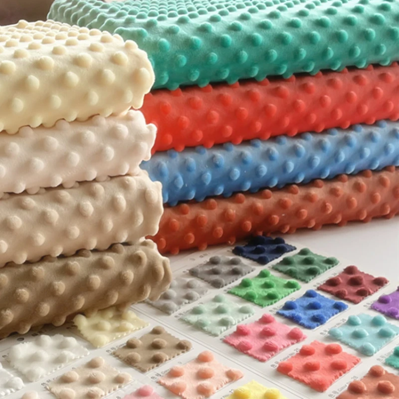 3d massagem bola de veludo tecido classe um padrão bebê macio curto veludo bolha consolador colcha cobertor cama diy costura tecido