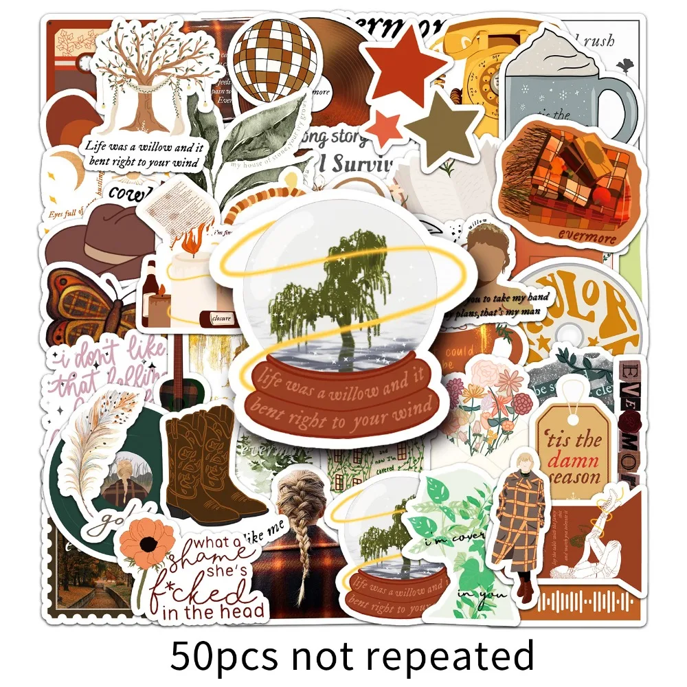 10/50 قطعة ألبوم المغني الفولكلور Evermore ملصق DIY بها بنفسك الأمتعة المحمول دراجة نارية أنت رعاة البقر مثلي ملصقات مروحة الحائط مكتب