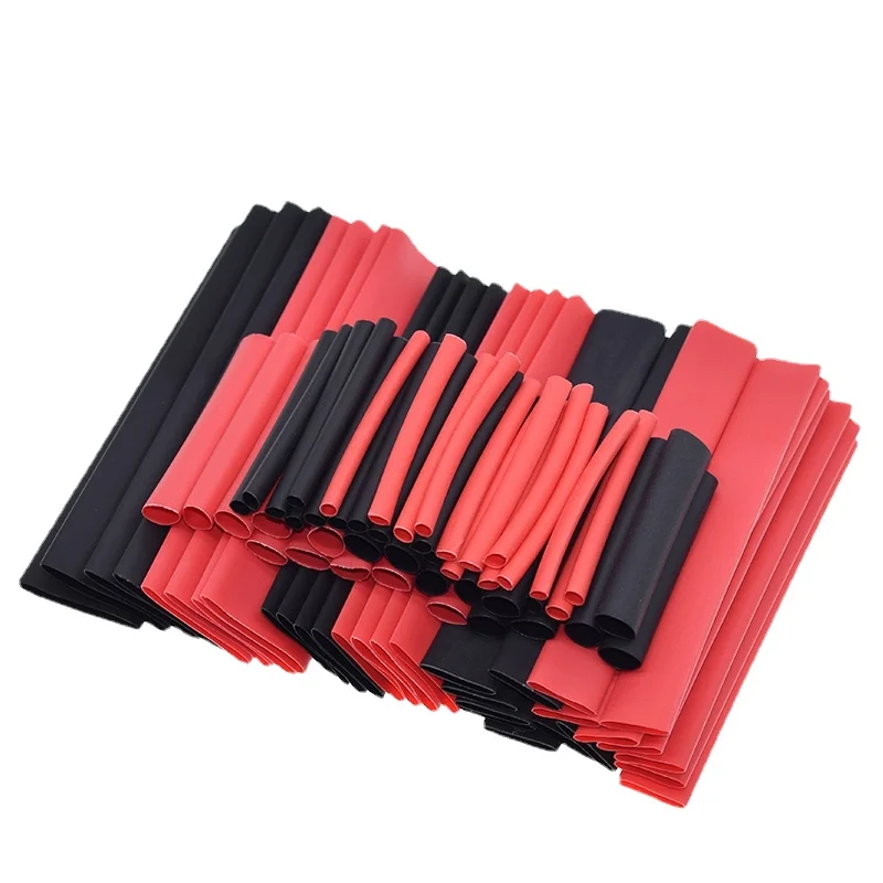 1set = 150PCS 7,28 m Schwarz Und Rot 2:1 Sortiment Schrumpf Schläuche Rohr Auto Kabel Sleeving Wrap draht Kit