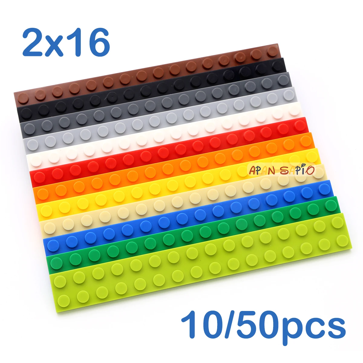 10/50pcs 2x16 Dots DIY Building Blocks Thin Figures Bricks Educational Creative Toys for Children Size Compatible With 4282