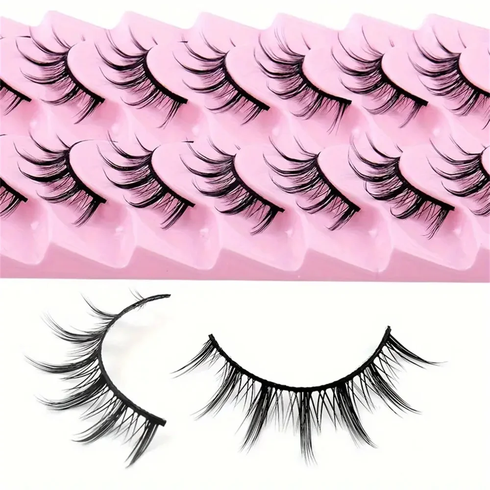 False Eyelashes Natural Manga Lashes Wispy Spiky Wet Look False Anime Eyelashes Look Like Individual Clusters Japanese Cosp
