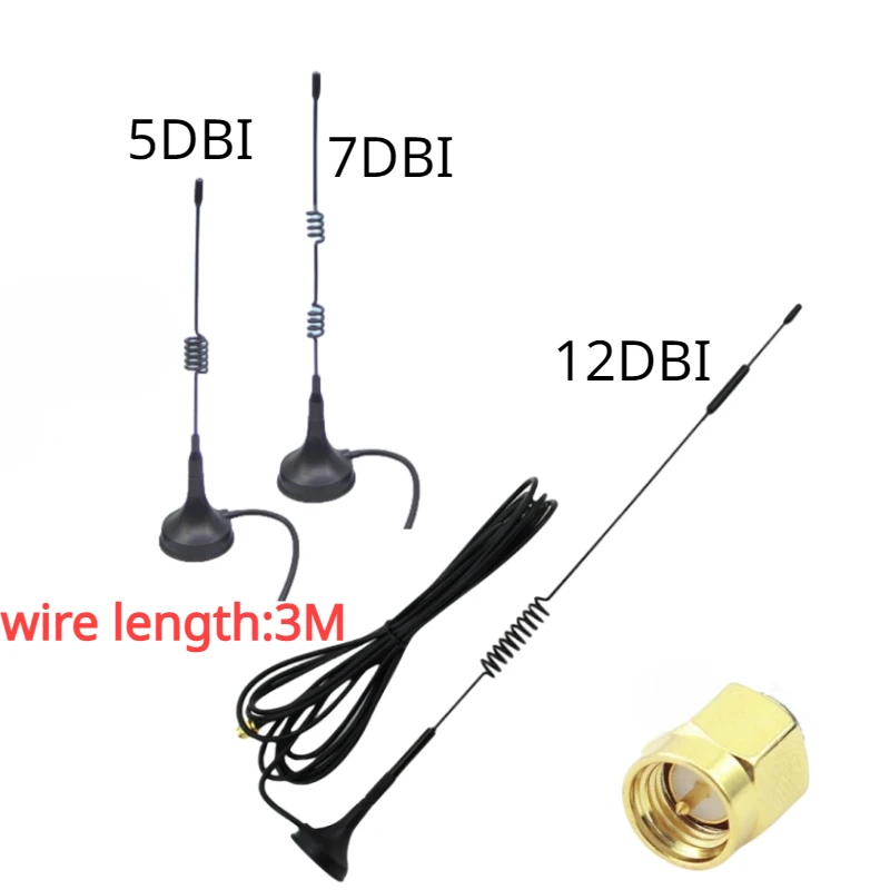 

433MHZ High Gain Sucker Aerial Wifi Antenna 5DBI 7DBI 12DBI SMA Male Connector For Radio Signal Booster Wireless Repeater NEW