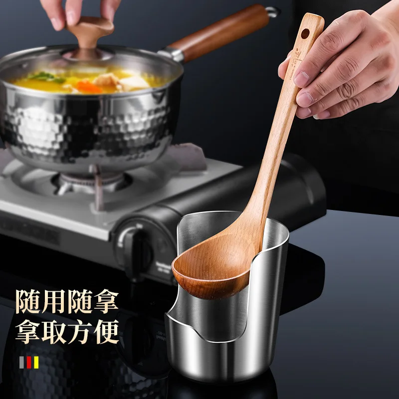 Stainless Steel Kitchen Storage Rack Pot Lids Ladles Spoons Cutting Boards Compact Countertop Organizer Easy Access Rinse-Clean