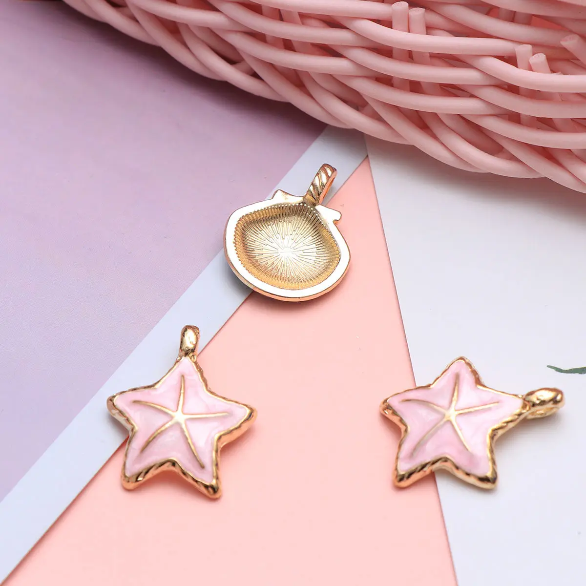 

20Pcs Alloy Pendant Charms Set Scallop Sea Star DIY Necklace Bracelet Making Jewelry Small Hanging Pendants Scallop Pendant