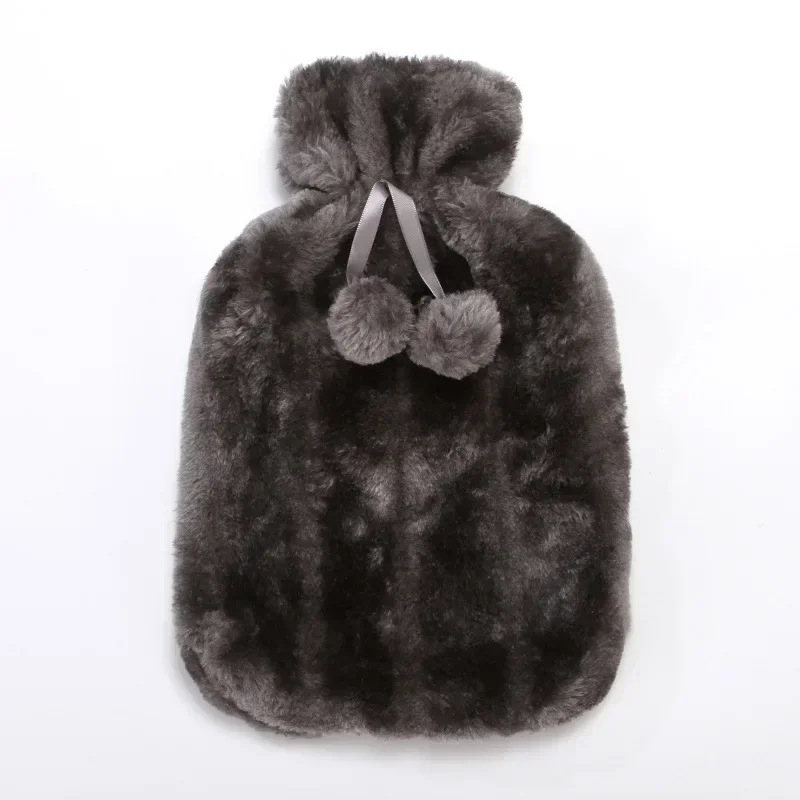 

2L Winter Faux Fur Hot water bottle cloth cover Rubber Warm Children's Hand Foot Warmer Solid Household Water Bag cover