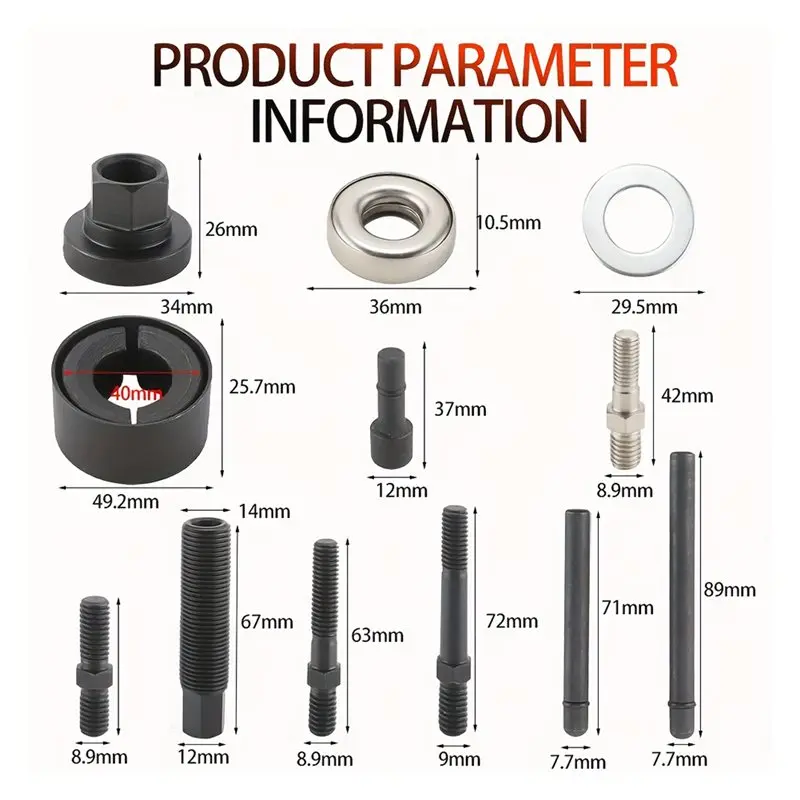 ABYO Power Steering Pulley Puller Installation Tool Kit For Water Pump& Vacuum Pump Removal On Most Engine Types