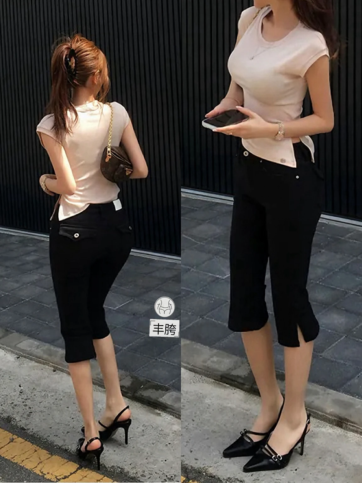 Slimming High Waist Capri Jeans Women's Pocket Detail Booty Enhancing Denim Pants Summer Collection Fashionable Trend