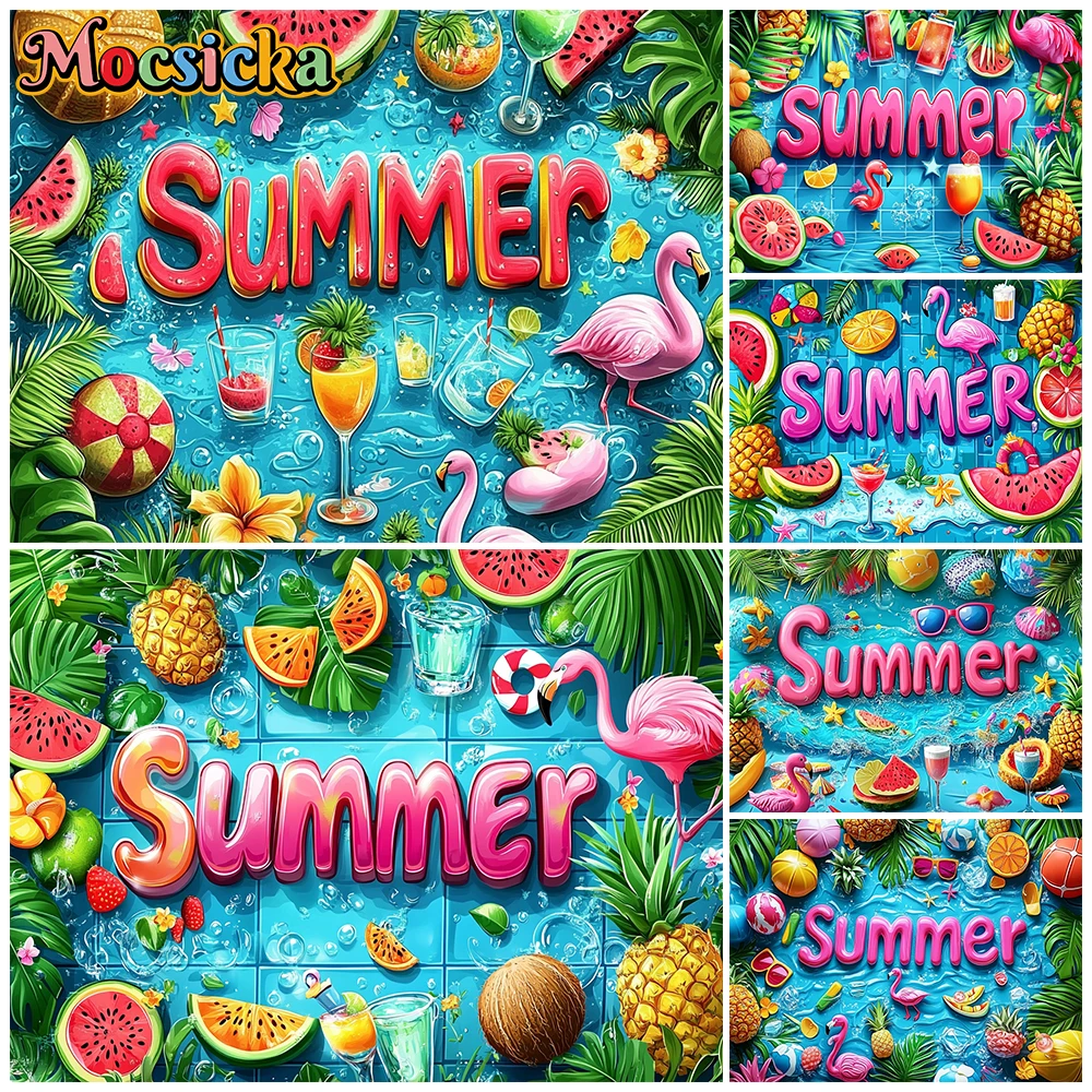 

Mocsicka Summer Photography Backdrop Baby Shower Birthday Party Portrait Shooting Backgrounds Fruit Decor Photo Studio Wallpaper