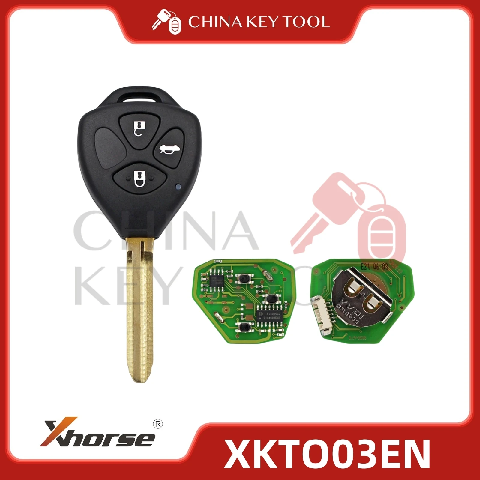 

1PCS Xhorse VVDI Key Tool VVDI2 Wire Remote Key 3 Buttons Type XKTO03EN