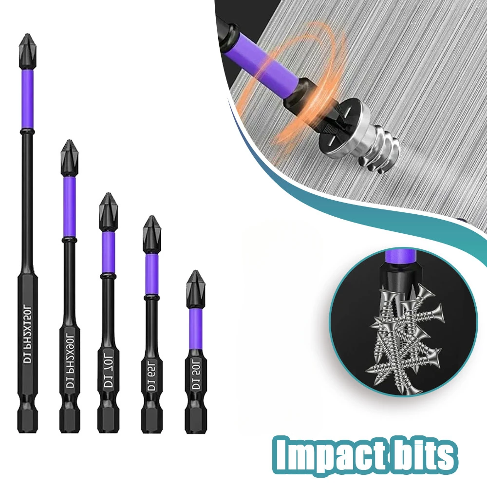 Magnetic Screwdriver Tips High Hardness and Strong Magnetism Hand Tools Anti-slip and Anti-shock Screwdriver Heads Drill Bit Set