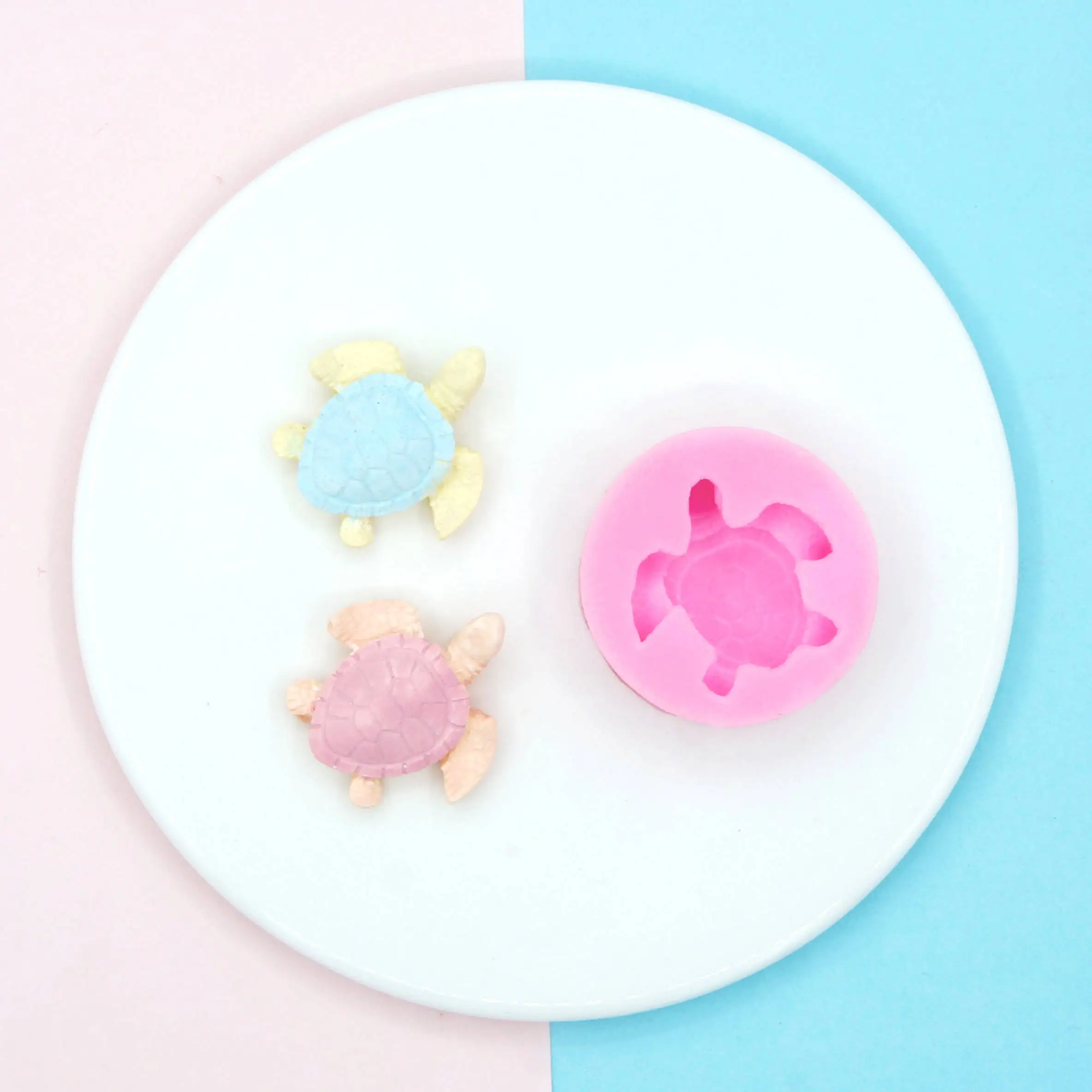 Silicone Fondant Mold Cute lovely Sea Turtle Shape Ocean Theme Fondant Cake Decoration Gum Paste Chocolate Mould Small Size