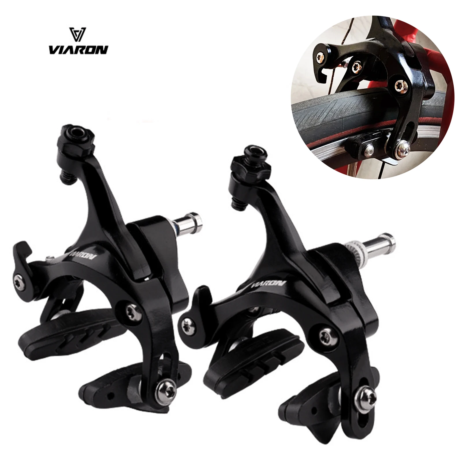 

Тормозные суппорты VIARON для шоссейного велосипеда, алюминиевый сплав, двойная ось, эффективное торможение, быстросъемные, противопогремушки