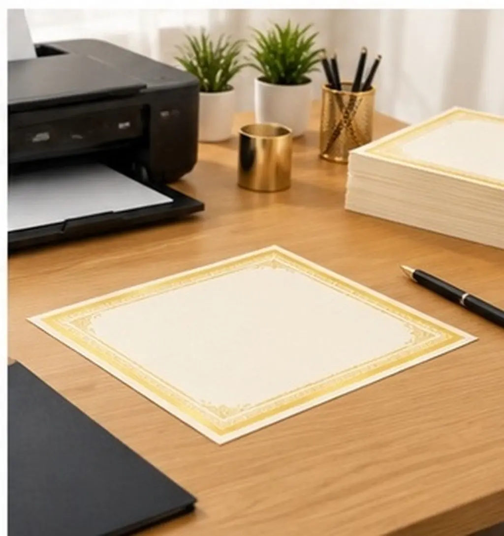 8Sheets Certificate Paper Blank A4 Diploma Paper Gold Plated Award Sheets for Graduation Employee Recognition Academic Awards