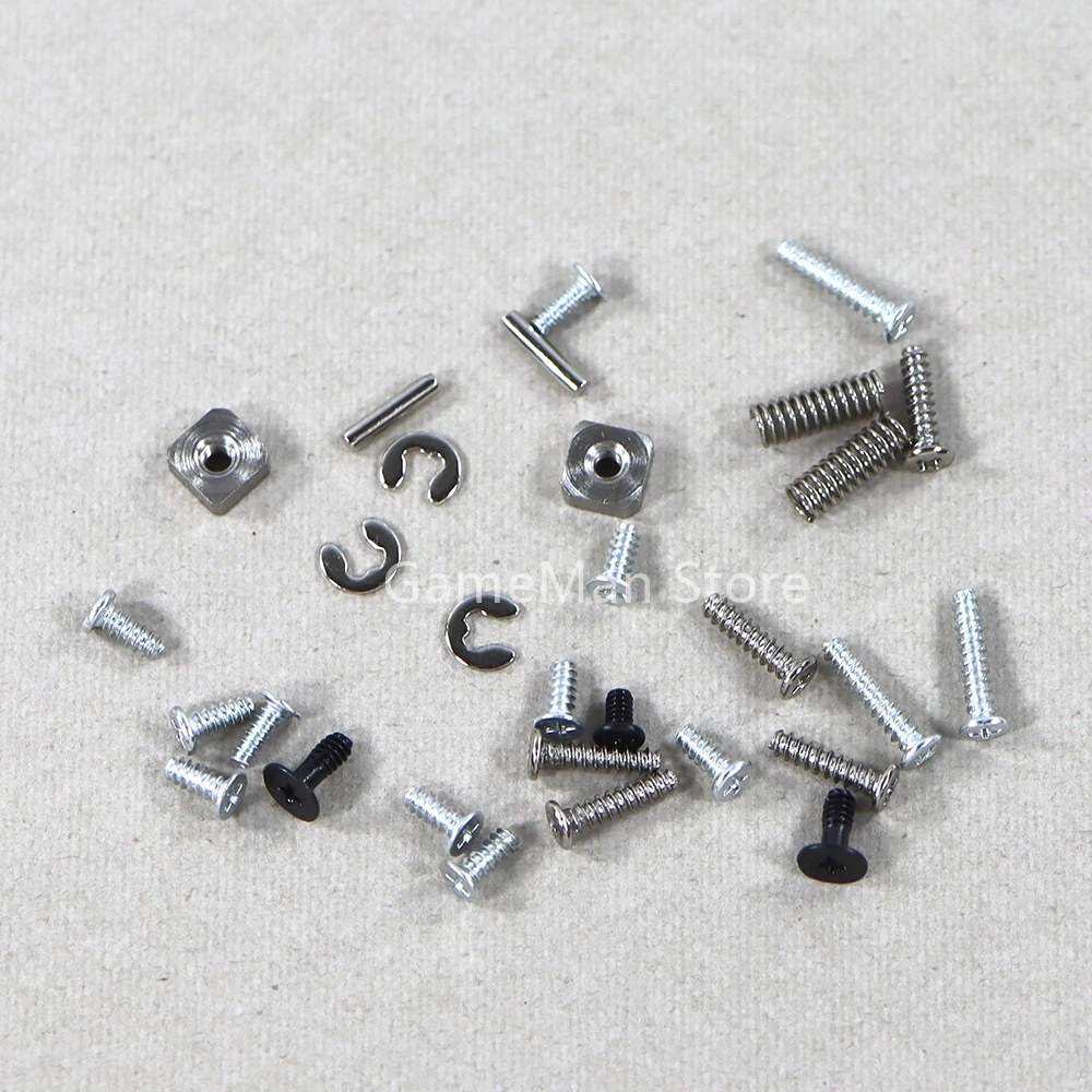Juego de tornillos de cabeza cruzada completa, piezas de Metal, tuerca de resorte LR, tornillos completos para consola 3dsll 3dsxl, 100 juegos