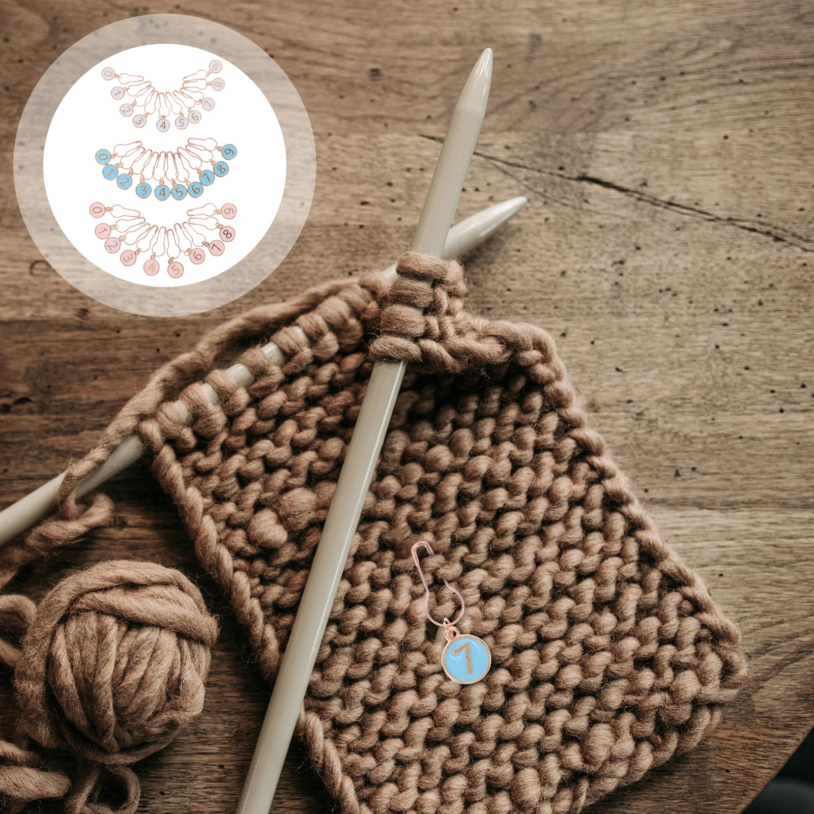 

30Pcs Knit Stitch Markers Set Alloy Material Polished Surface for Tracking Rows Ideal for Home Knitting Sewing Accessories