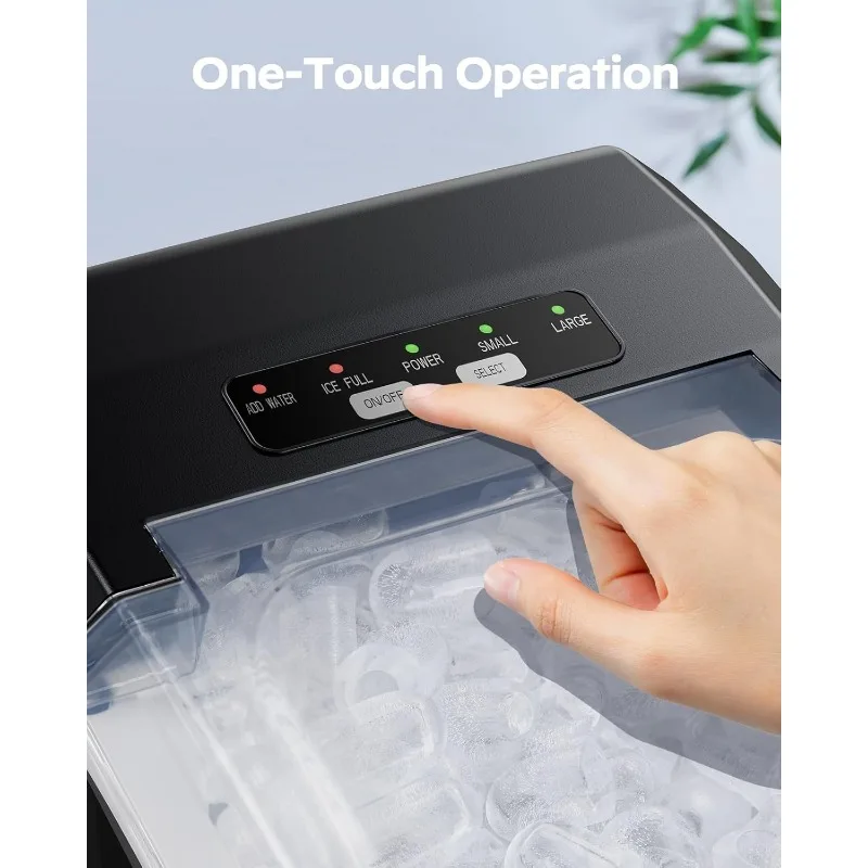 Ice Maker Countertop, 9 Cubes Ready in 6 Mins, 26 lbs per Day,  Machine with 2  Sizes and Self-Cleaning,Portable Ice Maker