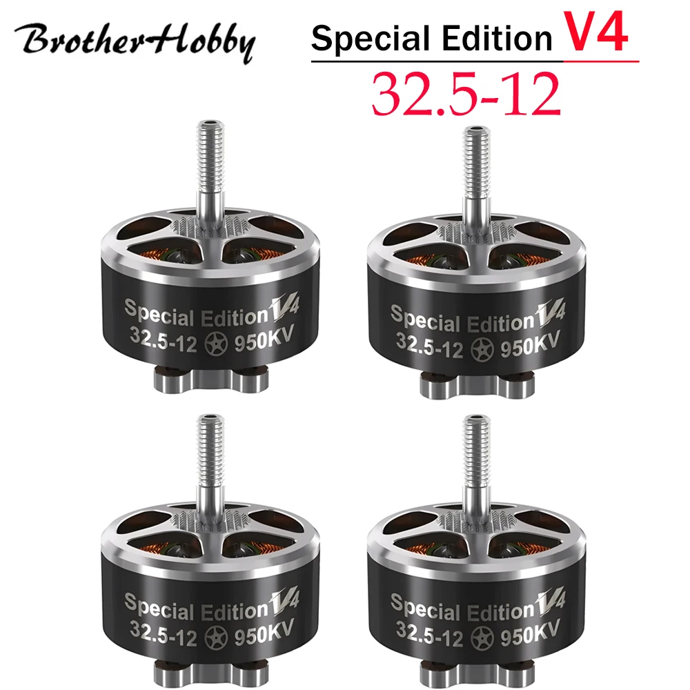 

BrotherHobby Special Edition V4 32,5-12 580KV/950KV/1050KV Двигатель Бесщеточный двигатель для 9-13 дюймов FPV Racing Drone X9 X13