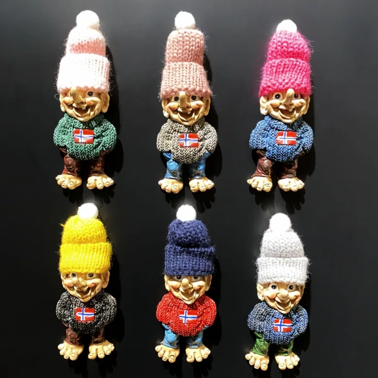 Long Nose Troll Norway 3D Fridge Magnets Tourism Souvenir Resin Refrigerator Magnets Sticker Collection Gift Decoration