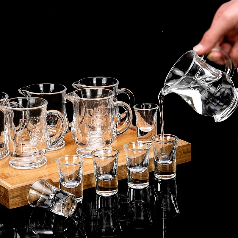 Glass Wine Glass White Spirit Cup Household Set Wine Divider Trumpet Spirits Bullet Cup Wine Cup Barware Kitchen Dining Craft