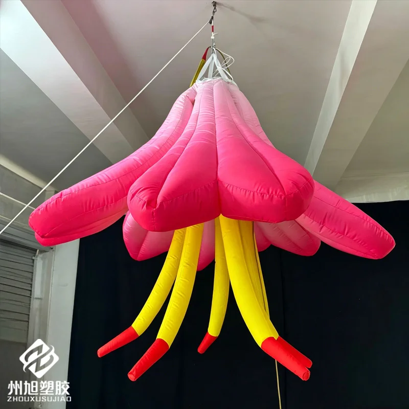 Inflatable flowers, suspended inflatable flowers, inflatable floral decorations for restaurants and clubs
