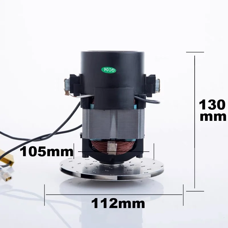 AC220V 1200W części silnika odkurzacza zagęszczona szczotka węglowa 112*105*130mm chłodzenie dużej mocy silnik ssący do Midea