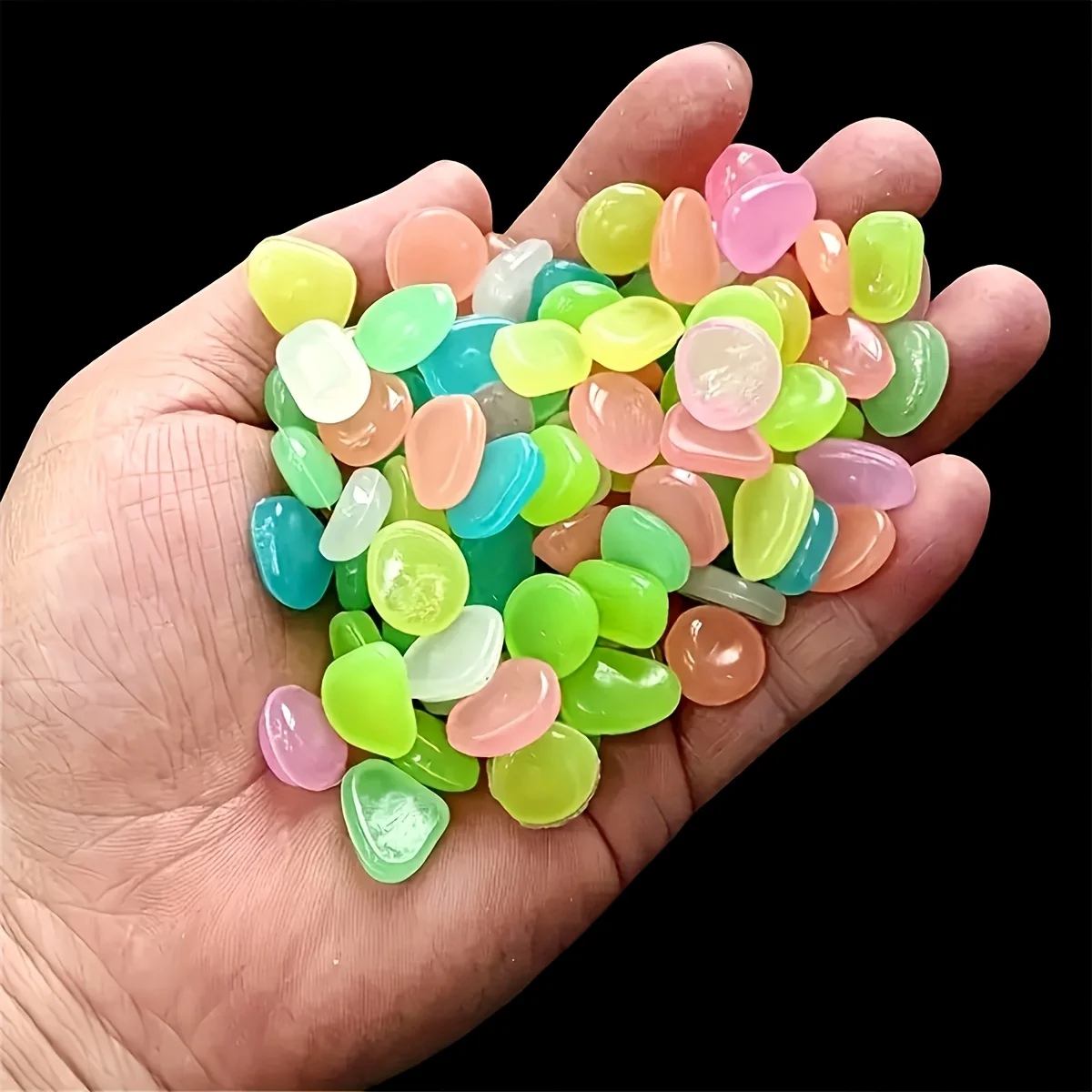 500 leuchtende Steine für DIY-Dekoration im Freien, Aquarium, Garten, Bonsai, Weg, Fischbecken, Topf, Party, Mini-Landschaft, langlebig – Detail 10