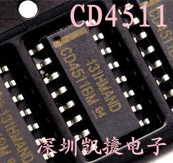 10pcs/lot SMD CD4511 HEF4511 BCD to 7 segment latch decoder SOP-16 new original