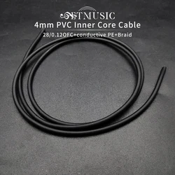 3 Meter 4MM Diameter PVC Cable Guitar Cable Dual Core Low Noise Instrument Cable Black