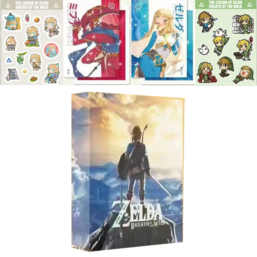 Anime Zelda Cards Breath of the Wild Rare SP Flash Gold Flowing Sand and Divine Beast Collection Cards Birthday gifts