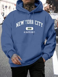 New York Usa City Letter Hoodie Male Fashion Oversize Hoody Vintage Comfortable Men'S Hoodies Casual Fleece Soft Clothing
