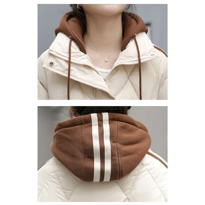 2024 New Women Down Cotton Coat Winter Jacket Female Mid Length Version Parkas Loose Thick Outwear Leisure Time Fashion Overcoat