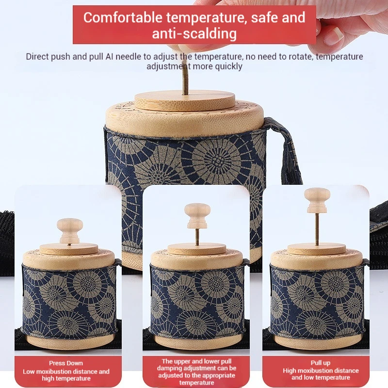 New Wooden Moxibustion Box Set - Universal Full-Body Portable with Foot Jar and Suspension Device for Home Use