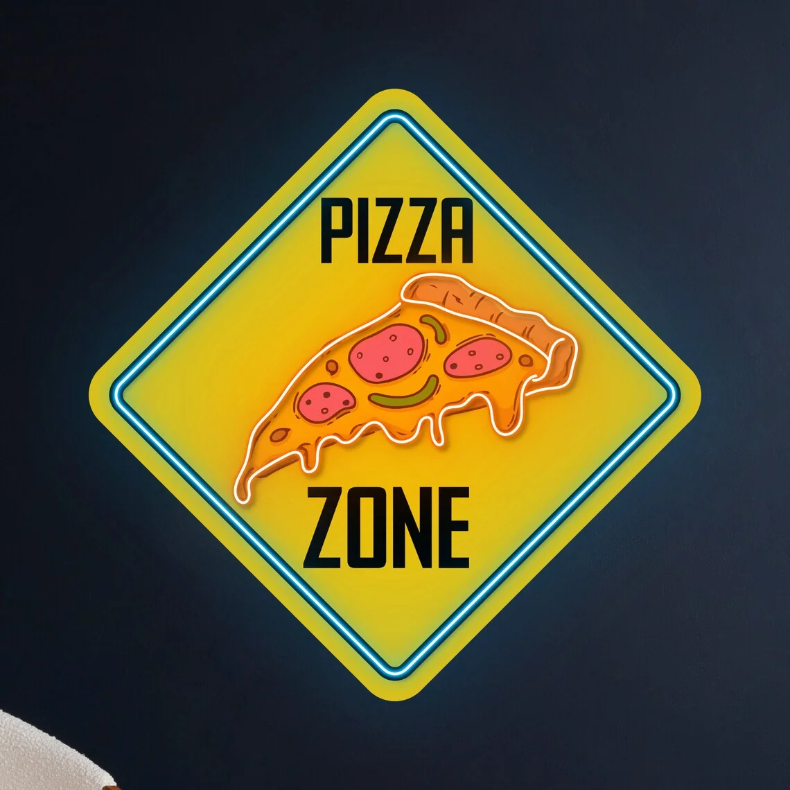 

Pizza Zone Neon Sign Pizza Fast Food LED Decal Printed Acrylic Lights Food Shop Room Italian Wall Decor Restaurant Kitchen