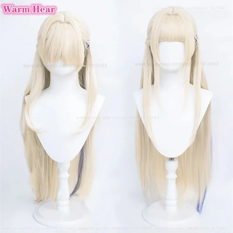 ¡Nuevo! Asuma Toki sintético de 90cm de largo, Cosplay de Anime, leche, reflejos dorados, pelo liso azul, pelucas de fiesta resistentes al calor + gorro de peluca