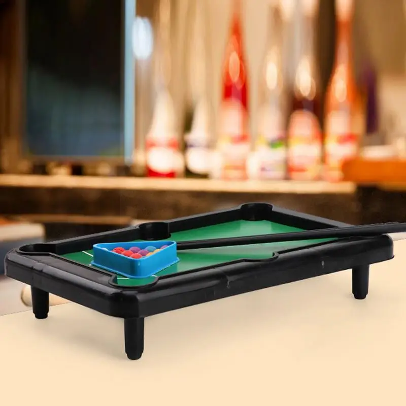 Mini Pool Table Tabletop Desktop Billiards Snookers Game with 2 Sticks & Balls Home Office Desk Stress Relief Games