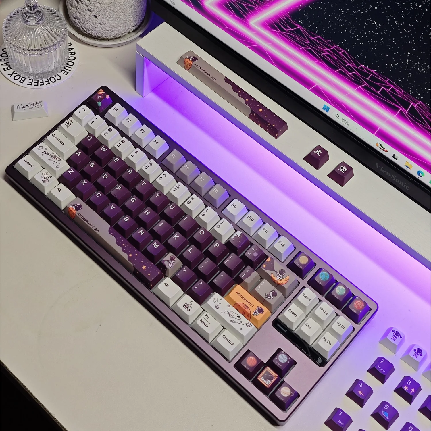 

142 клавиши SHSOSK Cherry Little Astronaut The Lamp Edition, колпачки для термосублимации, PBT для механической клавиатуры MX Switch