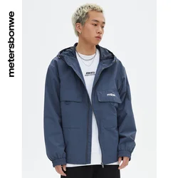 Metersbonwe Jacket Men New Autumn Large Patch Bag Hooded Cardigan Youth Casual Comfortable Coat Brand High Quality Top