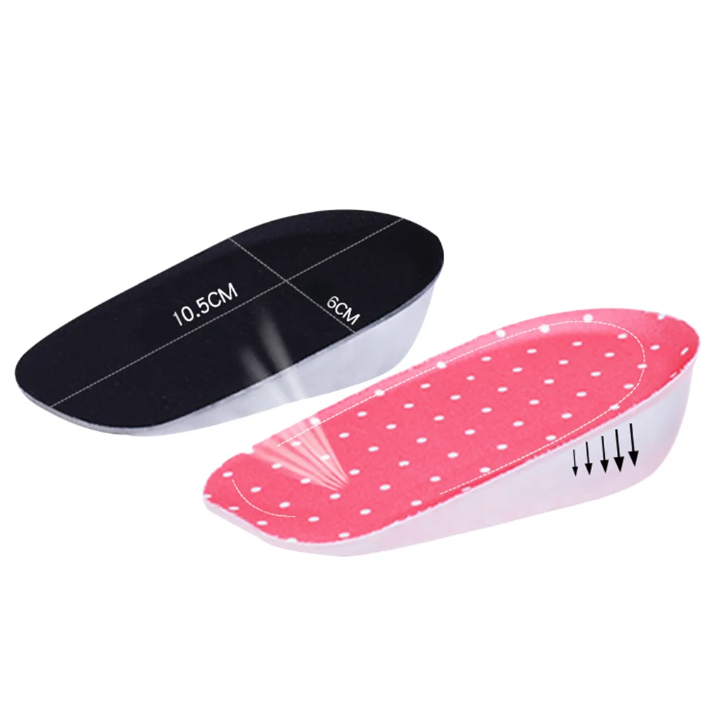 

Pair Breathable Height Increase Insoles Apricot Invisible Shoe Lifts Half Heel Inserts Comfortable Shoe Elevator for Men Women