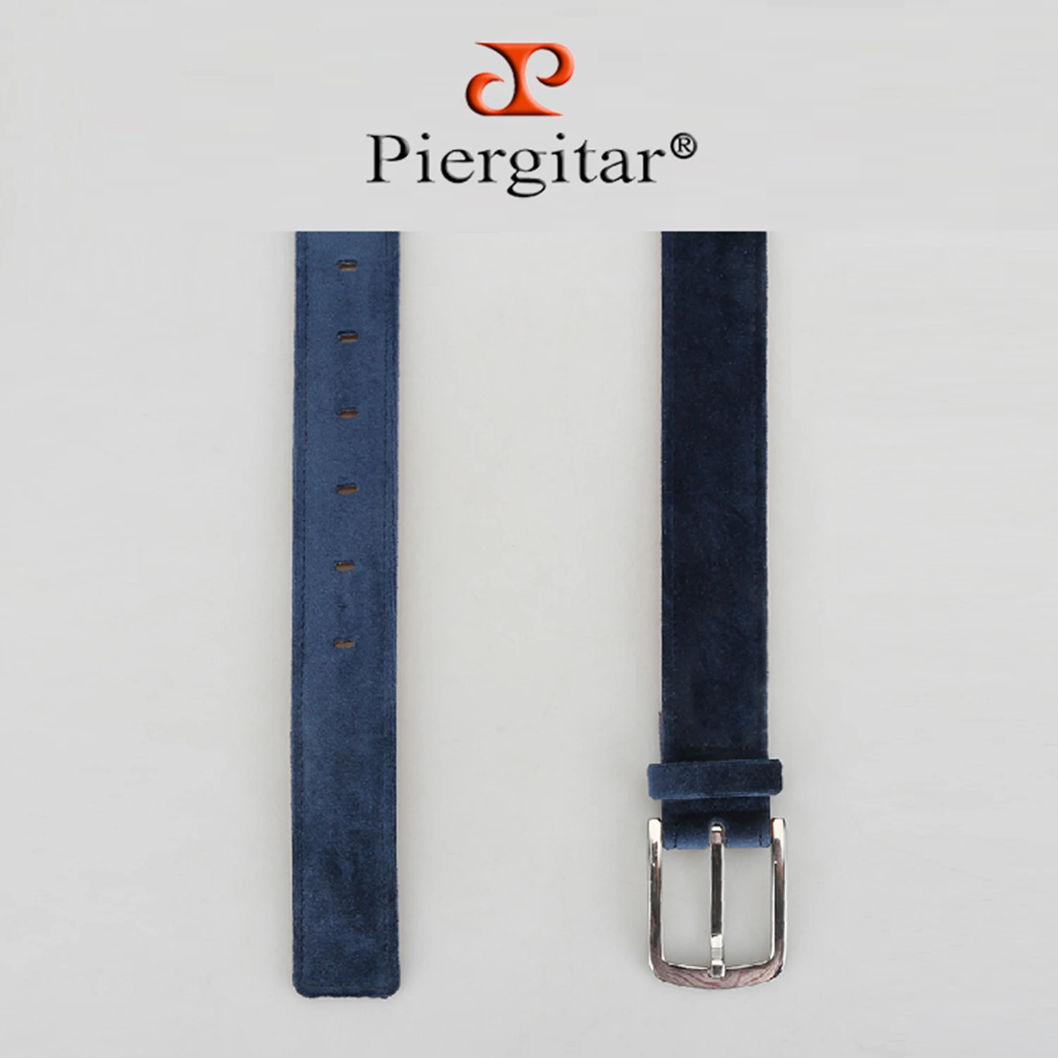 Piergitar Classic Style Nany Velvet Men's Belt With Customized Needle Buckle Match The Same Material Of Shoes Cowskin Lining