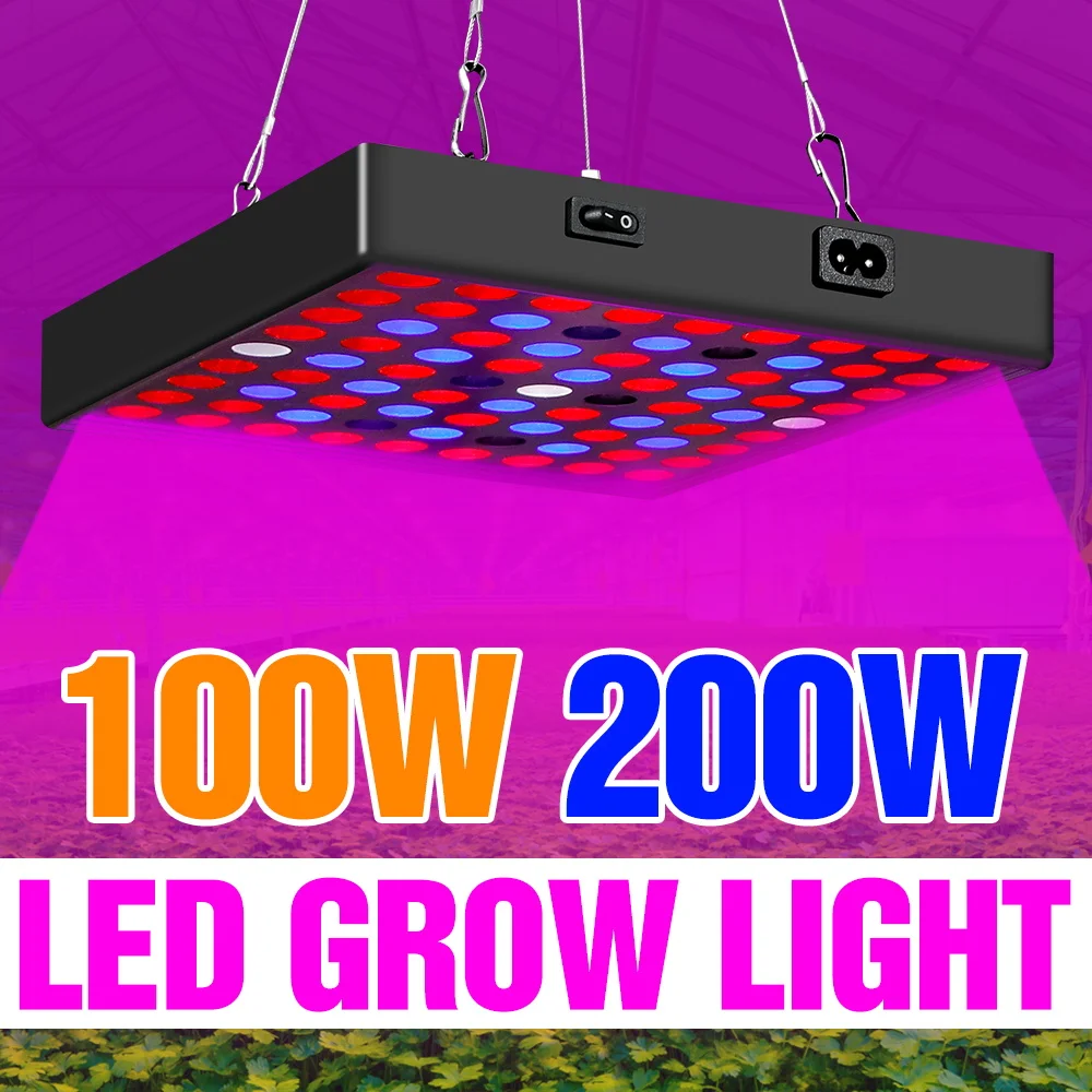

200W LED Full Spectrum Grow Light Indoor Plant Lamp Greenhouse Tent Hydroponics Succulent Flowers Fruit Vegetables Fill Lighting