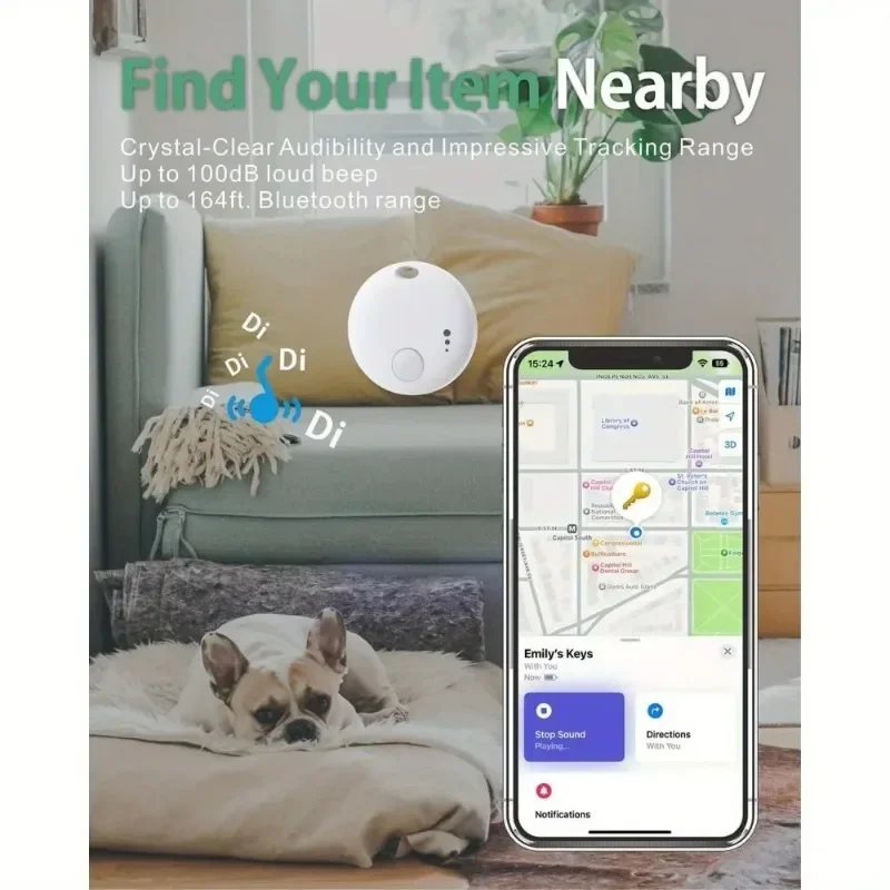 Smart Item Tracker for Pets, Localizador GPS para Apple Find My, Somente iOS, para Rastrear Animais de Estimação, Bateria de Célula Não Recarregável, Pacote 2