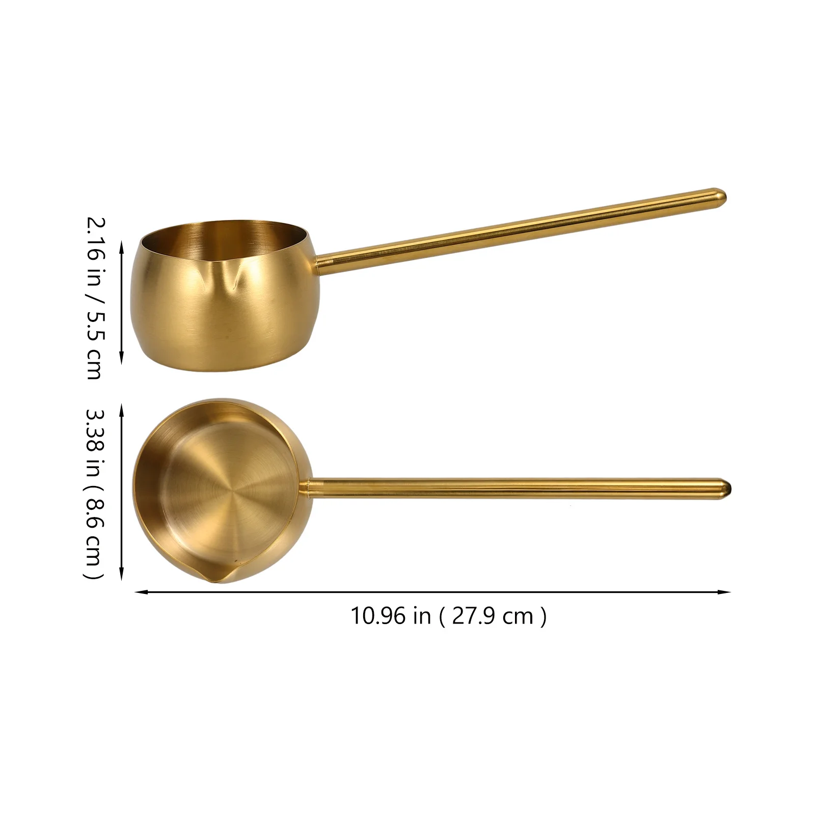 مغرفة زيت من الفولاذ المقاوم للصدأ 250 مللي ملعقة شوربة قحافة مياه مقبض طويل مغرفة معدنية مقاومة للاهتراء للاستخدام في المطبخ والمطعم #3