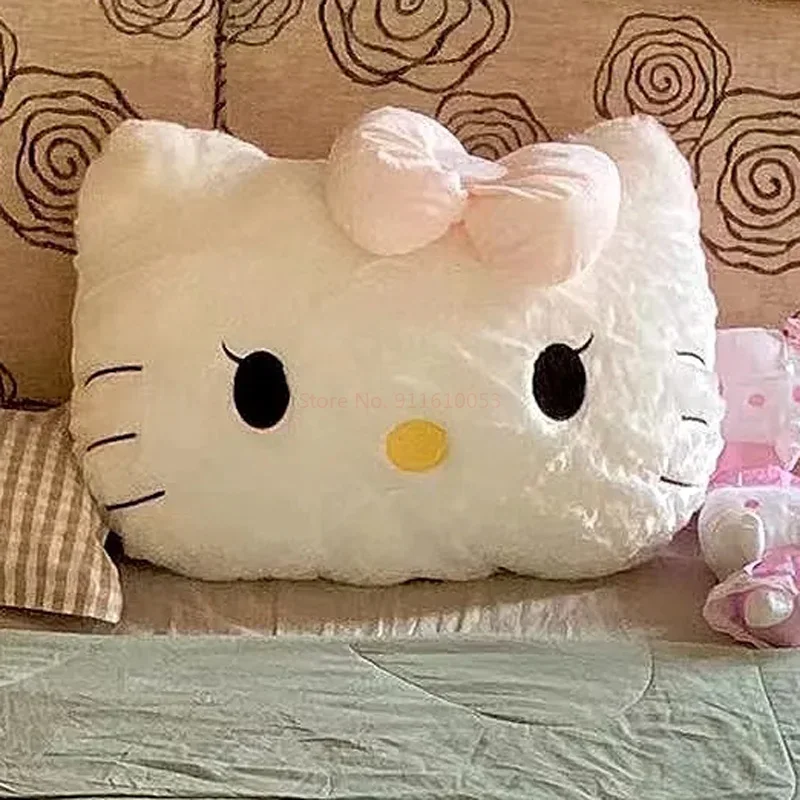 Kt Hello Kitty Pluszowe zabawki Anime Kawaii Hello Kitty Kt Cat Wypchane pluszowe lalki Sofa Łóżko Miękka poduszka Prezent świąteczny dla dziecka Dziewczynka