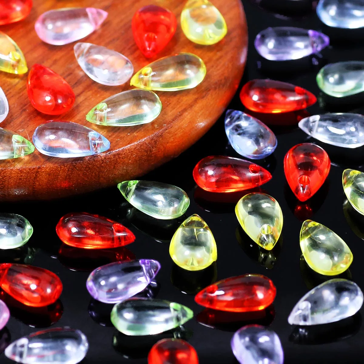 8x14mm Side-Drilled Teardrop Acrylic Beads Transparent Charms for Jewelry Making Bracelet Necklace Pendant Accessories 150-30Pcs