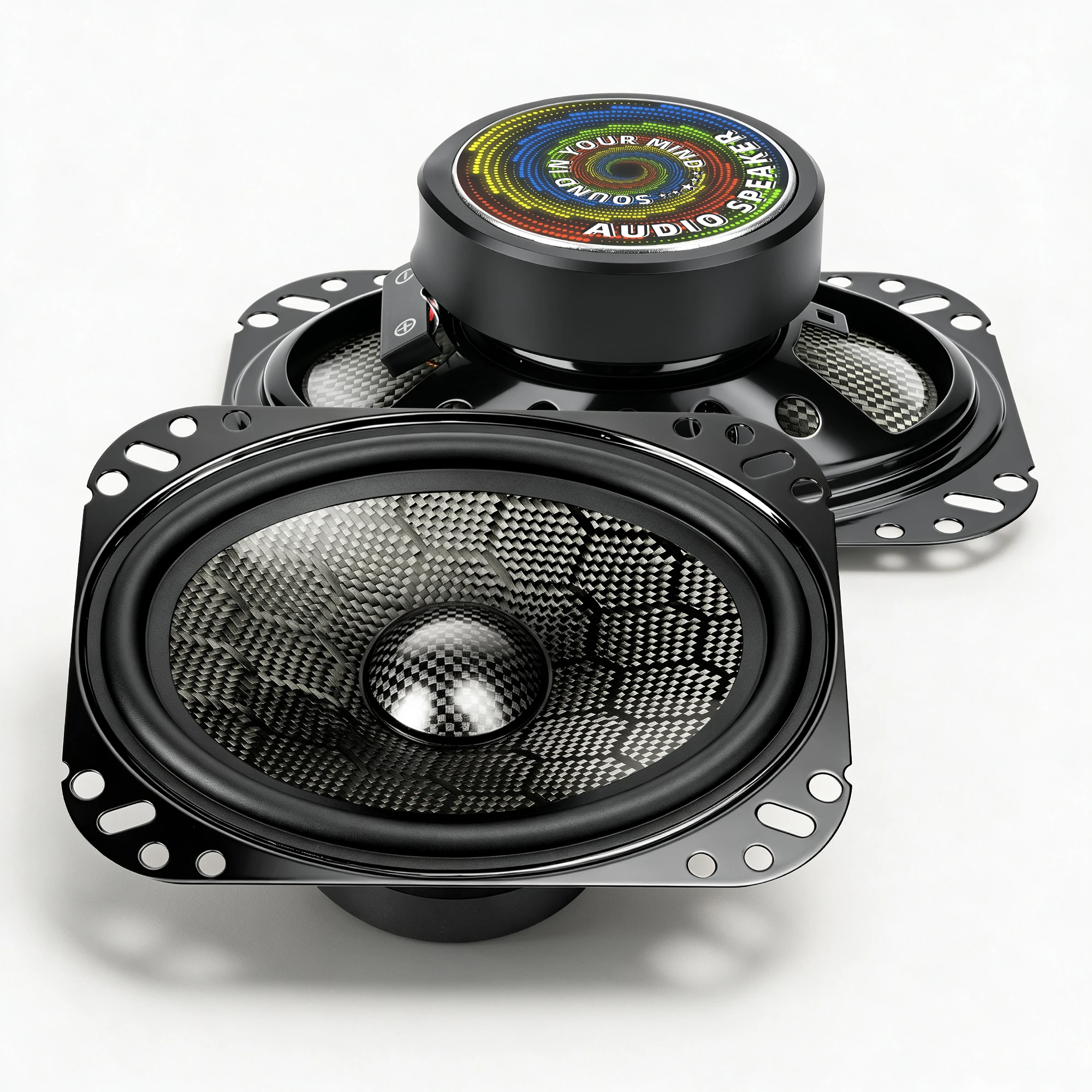2-pezzi-woofer-midbass-4x6-600w-4ohm-con-cono-in-fibra-di-carbonio-a-trama-a-nido-d'ape-e-cappuccio-antipolvere-in-fibra-di-carbonio-per-potenti-mid-bass-per-modifiche-generali